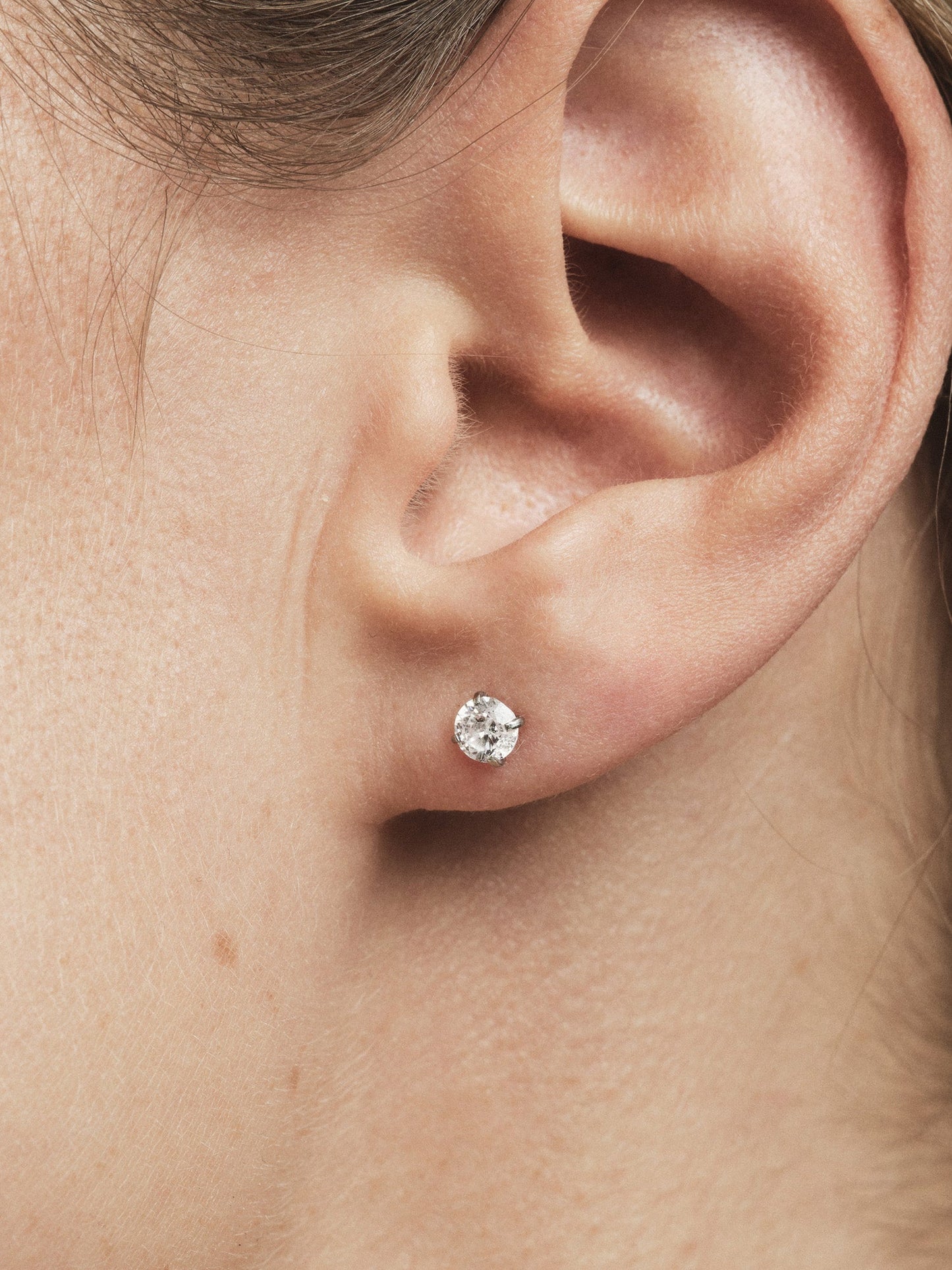 Jolie White Medium Studs