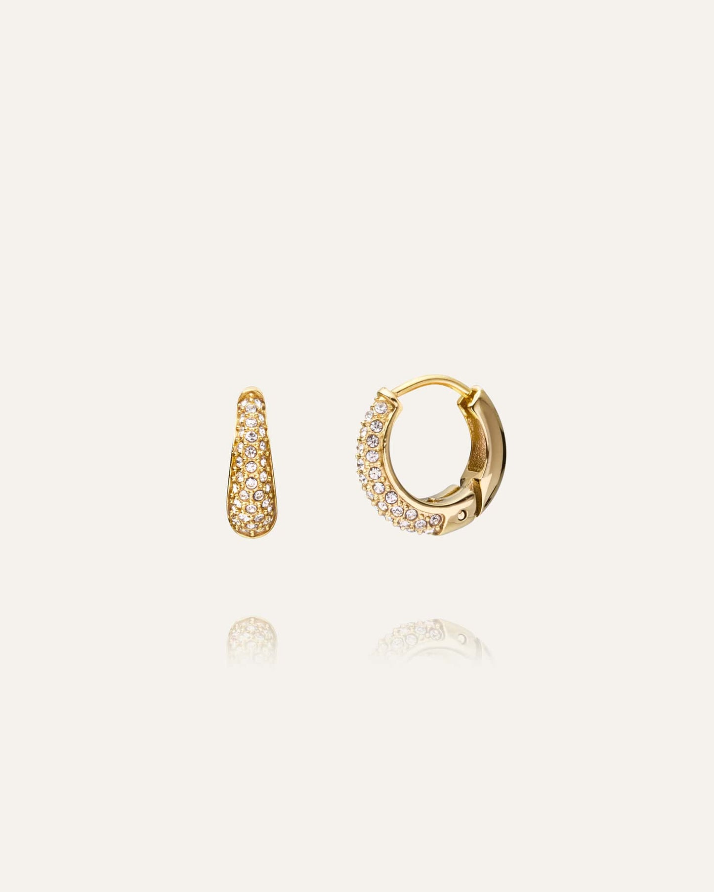 Pavé precious small hoops